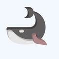 Icon Whale. related to Plastic Pollution symbol. flat style. simple design editable. simple illustration Royalty Free Stock Photo