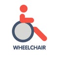 Icon Wheelchair flat style icon design  illustration on white background Royalty Free Stock Photo