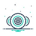 Mix icon for Wheels, automobile and tire