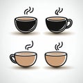 The icon, which is simple and black, depicts a cup of coffee with two steam curls rising from it Royalty Free Stock Photo