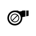 Icon whistle in glyph style. vector illustration and editable stroke. Isolated on white background