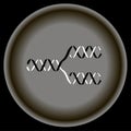 Icon white black replication DNA on grey plate. Royalty Free Stock Photo
