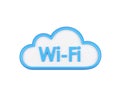 The icon of wi-fi cloud. The concept of wireless internet access and data storage. Royalty Free Stock Photo