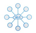 The icon of wi-fi cloud. The concept of wireless internet access and data storage. Royalty Free Stock Photo