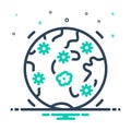 Mix icon for Widespread, bacteria and pandemic