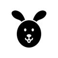 Black solid icon for Wild, wooded and rabbit Royalty Free Stock Photo