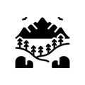 Black solid icon for Wilderness, wilds and forest Royalty Free Stock Photo