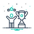 Mix icon for Win, vanquish and trophy Royalty Free Stock Photo