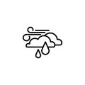 Icon. Wind, clouds and rain