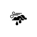 Icon. Wind, clouds and rain