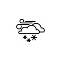 Icon. Wind, clouds and snow