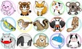 Icon wind illustration of 15 kinds of animal