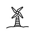 Black line icon for Windmill, propeller and ventilator