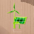 Icon of windmill and solar battery Royalty Free Stock Photo