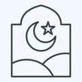 Icon Window. related to Ramadan symbol. line style. simple design editable. simple illustration Royalty Free Stock Photo