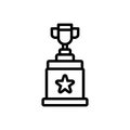 Black line icon for Winner, award and prize