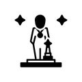 Black solid icon for Winner, triumphant and victorious Royalty Free Stock Photo