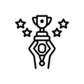 Black line icon for Winning, victorious and successful