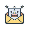 Color illustration icon for Wishing, desiring and card Royalty Free Stock Photo