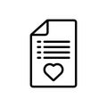 Black line icon for Wishlist, favorite and document Royalty Free Stock Photo
