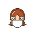 Allergic Person Wearing Medical Mask Vector Image