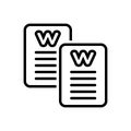 Black line icon for Word, script and calligraphy Royalty Free Stock Photo