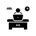 Black solid icon for Work, man hour and office Royalty Free Stock Photo