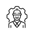 Black line icon for Worker, laborer and employee