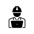 Black solid icon for Worker, engineer and craftsmen Royalty Free Stock Photo