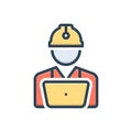 Color illustration icon for Worker, engineer and employee Royalty Free Stock Photo
