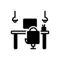 Black solid icon for Working, office and desk Royalty Free Stock Photo
