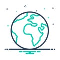 Mix icon for Worlds, globe and landmark