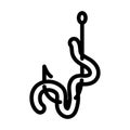 Icon Of Worm On Hook Royalty Free Stock Photo