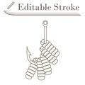 Icon Of Worm On Hook Royalty Free Stock Photo