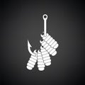 Icon of worm on hook Royalty Free Stock Photo