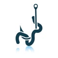 Icon of worm on hook Royalty Free Stock Photo