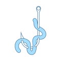 Icon Of Worm On Hook Royalty Free Stock Photo
