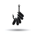 Icon of worm on hook Royalty Free Stock Photo