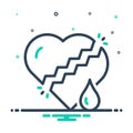 Mix icon for Worry, broken and heart Royalty Free Stock Photo