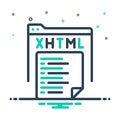 Mix icon for Xhtml, file and folder Royalty Free Stock Photo
