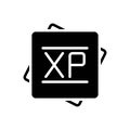 Black solid icon for Xp, currency and banking