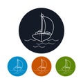 Icon yacht, vector illustration