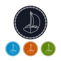 Icon yacht, vector illustration