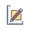 Color illustration icon for Yard, yardage and ruler Royalty Free Stock Photo
