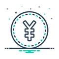 Mix icon for Yen, japanese and money Royalty Free Stock Photo