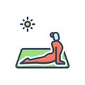 Color illustration icon for Yoga, summation and wellness