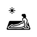 Black solid icon for Yoga, summation and wellness