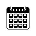 Black solid icon for Yrs, month and calendar Royalty Free Stock Photo