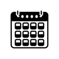 Black solid icon for Yrs, month and calendar