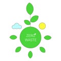 Icon zero waste, sign of recycling, recycling, eco life, eco-friendly garbage. Green sign, vector